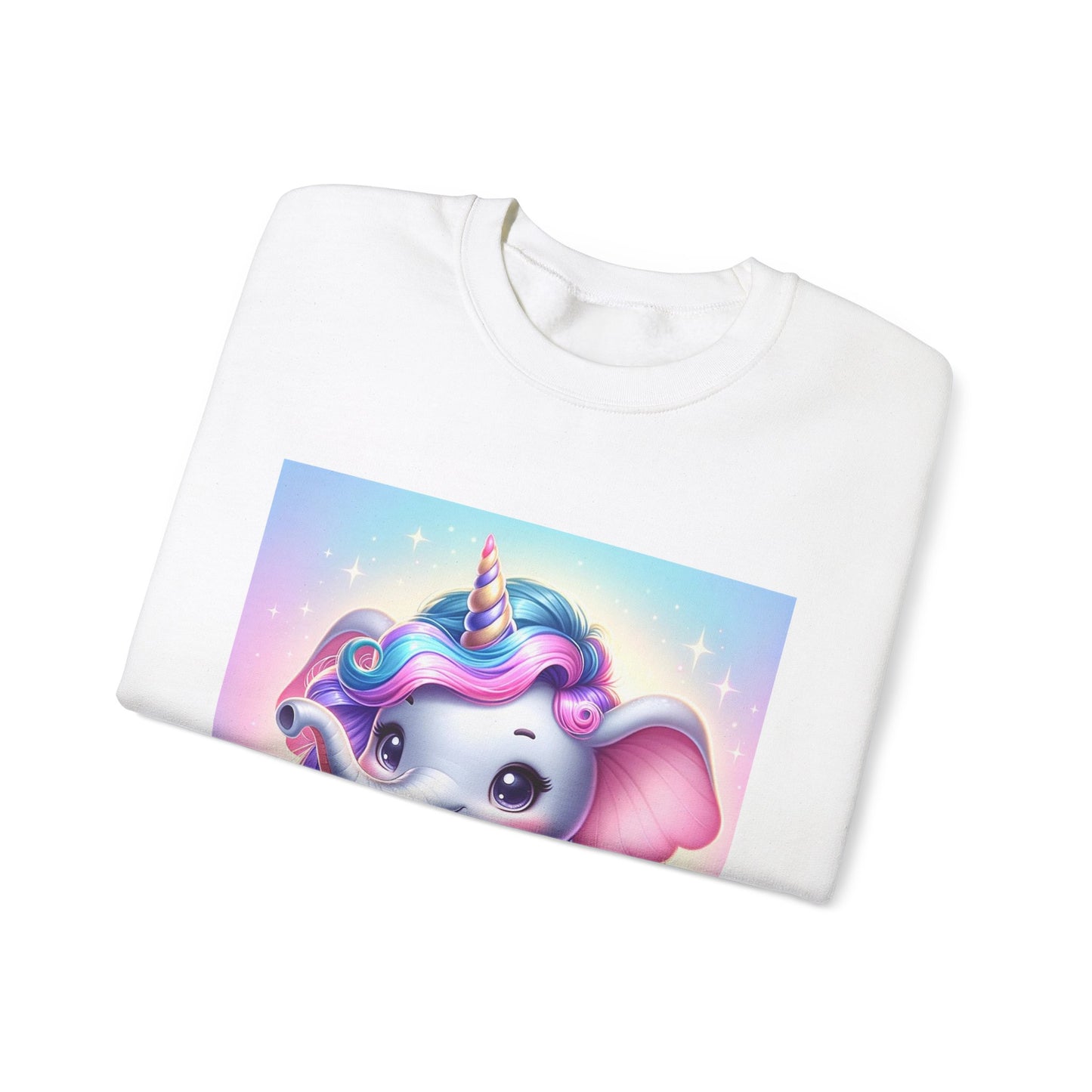 Cute Unicorn Elephant Sweatshirt | Cozy Unisex Crewneck for Kids & Adults