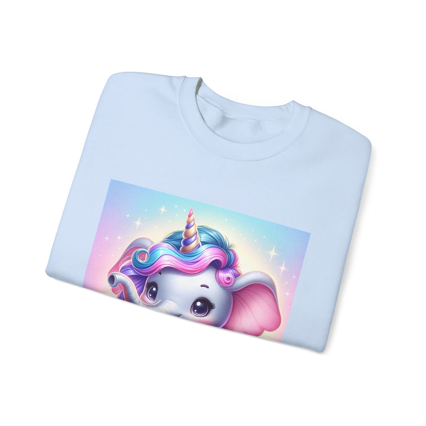 Cute Unicorn Elephant Sweatshirt | Cozy Unisex Crewneck for Kids & Adults