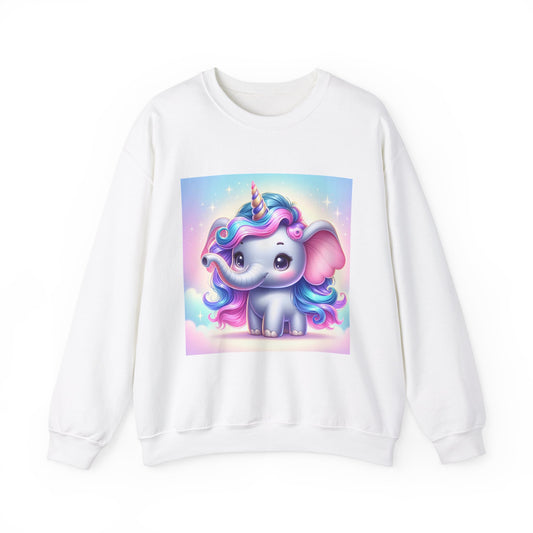 Cute Unicorn Elephant Sweatshirt | Cozy Unisex Crewneck for Kids & Adults