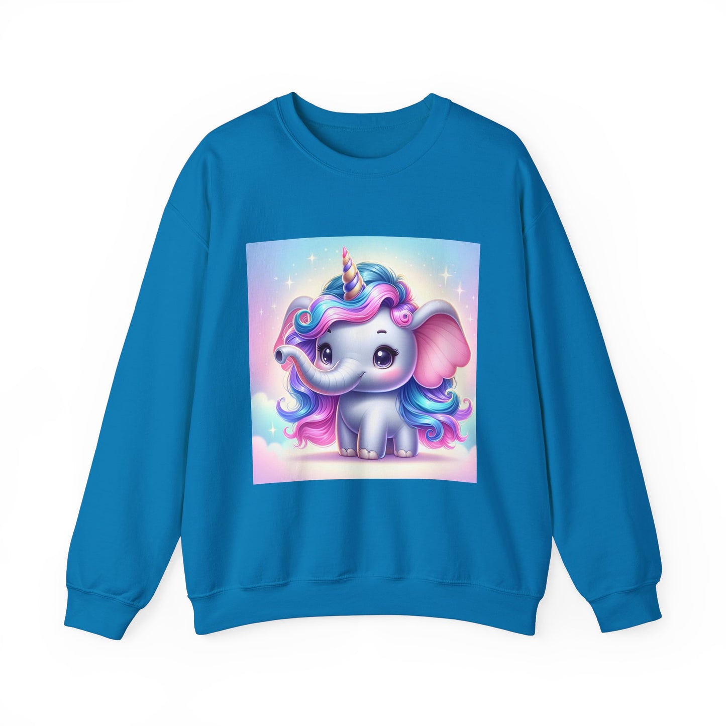 Cute Unicorn Elephant Sweatshirt | Cozy Unisex Crewneck for Kids & Adults