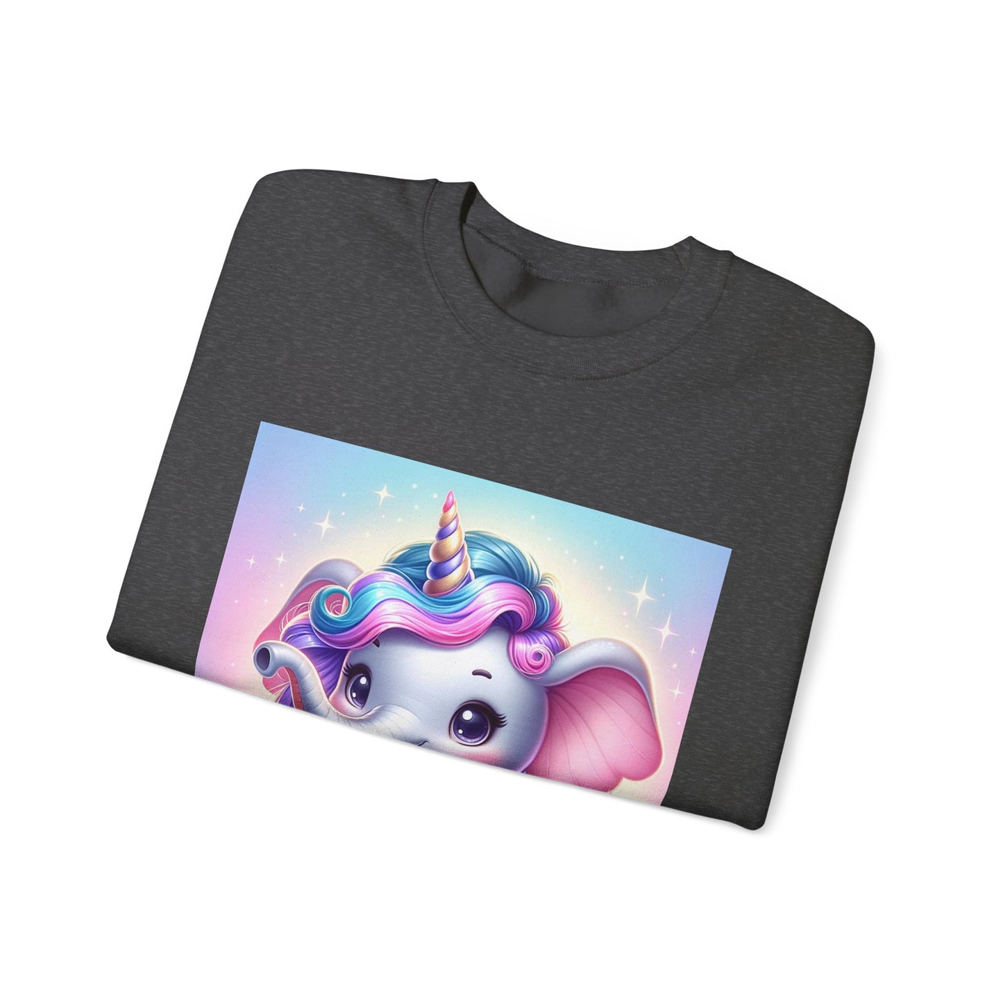 Cute Unicorn Elephant Sweatshirt | Cozy Unisex Crewneck for Kids & Adults