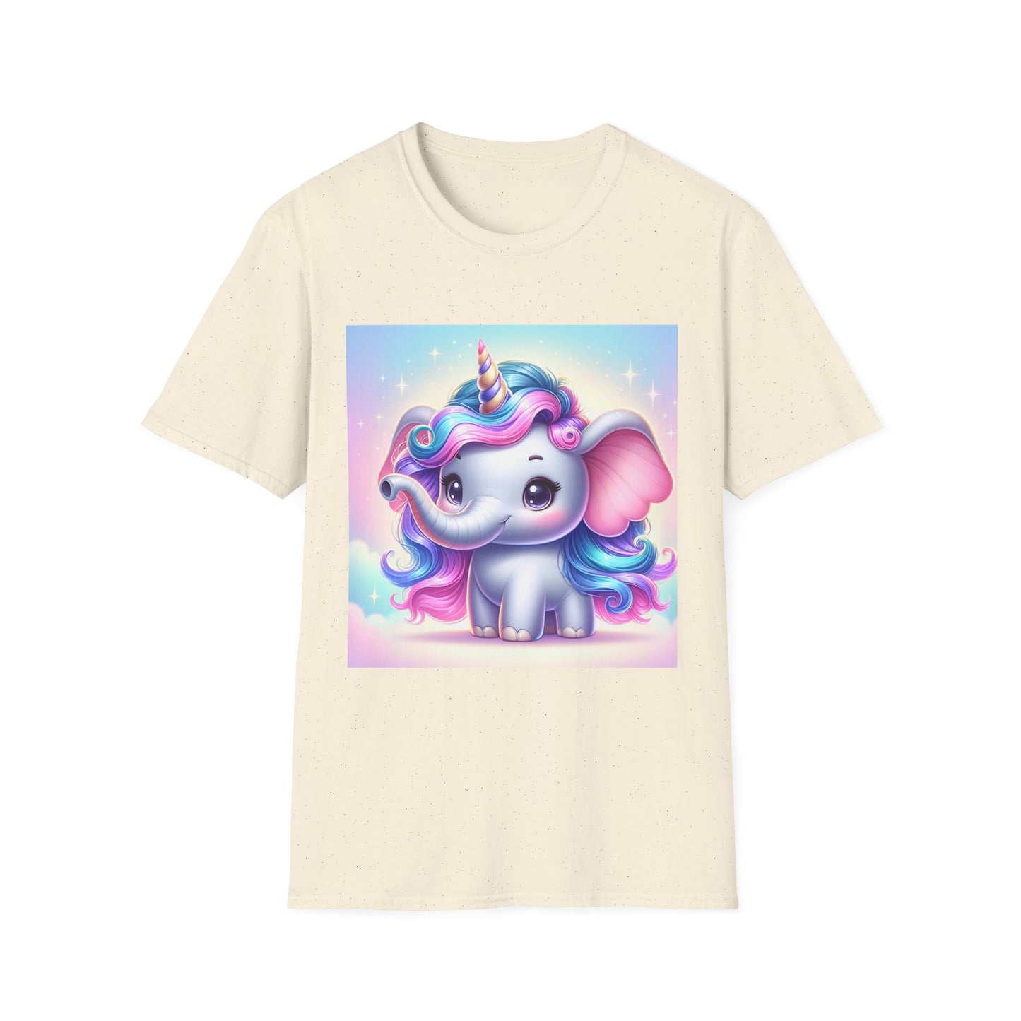 Cute Unicorn Elephant Unisex Softstyle T-Shirt - Perfect for Kids and Animal Lovers