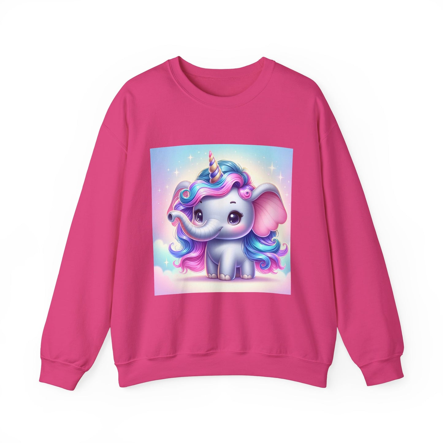 Cute Unicorn Elephant Sweatshirt | Cozy Unisex Crewneck for Kids & Adults