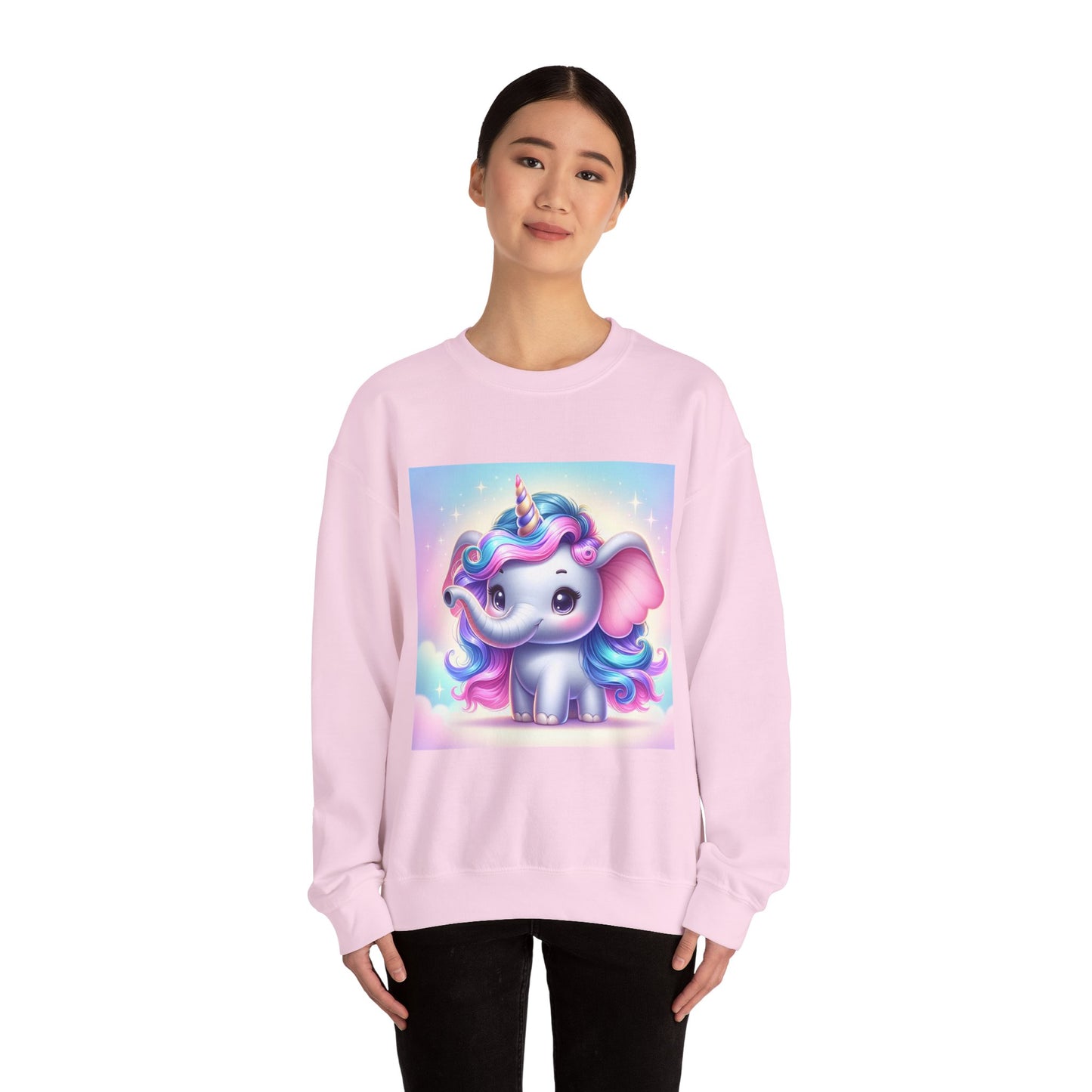 Cute Unicorn Elephant Sweatshirt | Cozy Unisex Crewneck for Kids & Adults