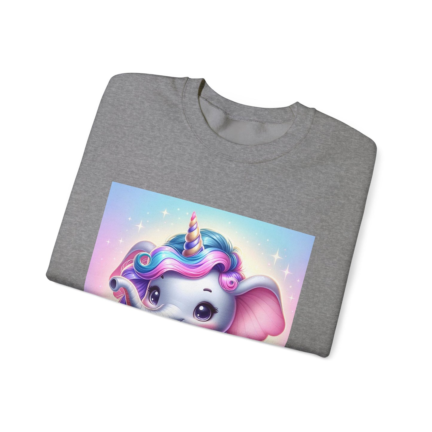 Cute Unicorn Elephant Sweatshirt | Cozy Unisex Crewneck for Kids & Adults