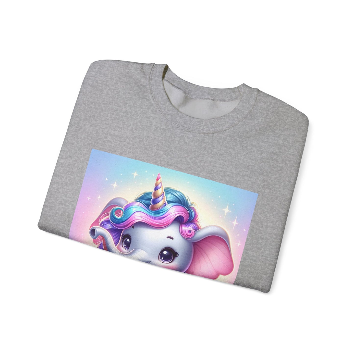 Cute Unicorn Elephant Sweatshirt | Cozy Unisex Crewneck for Kids & Adults