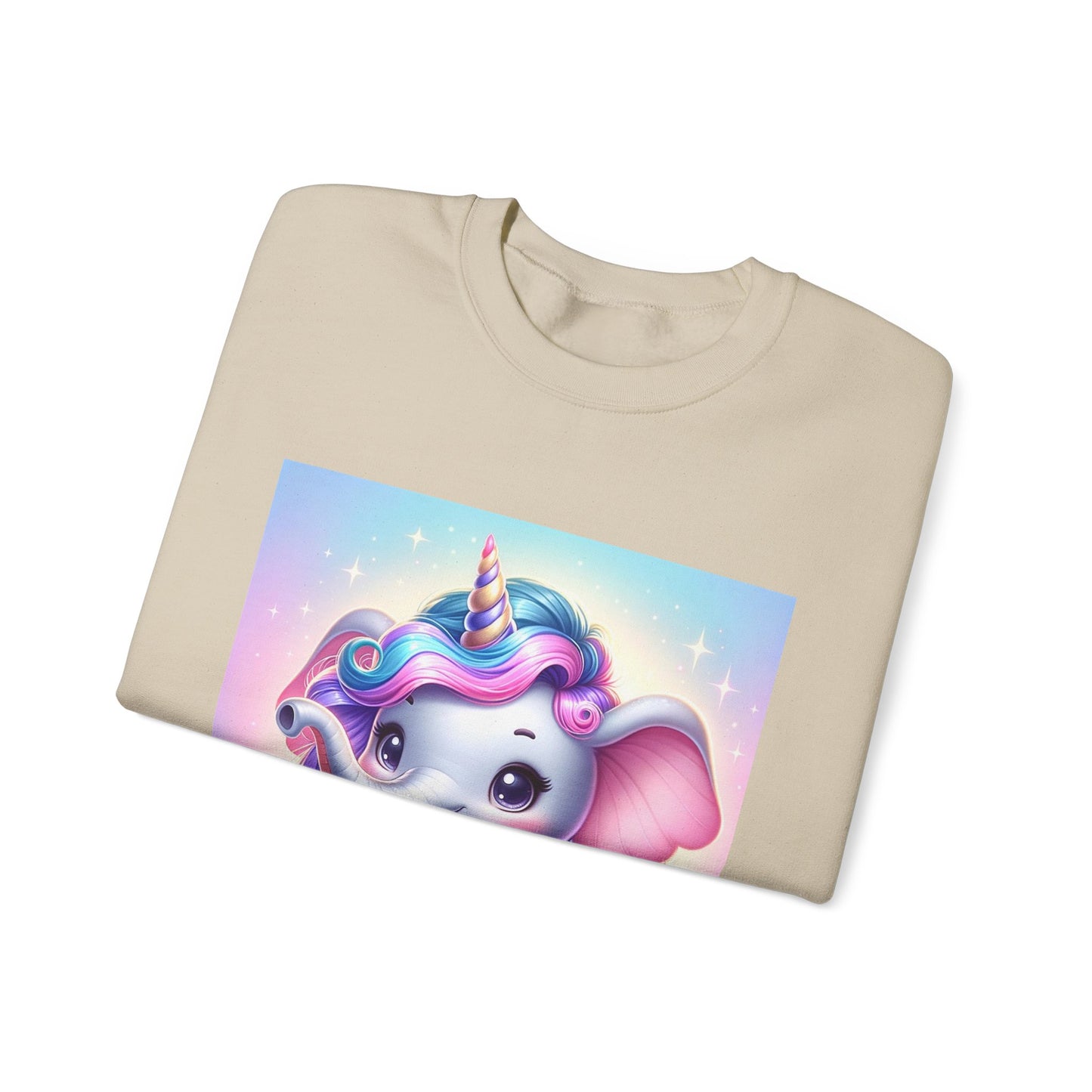 Cute Unicorn Elephant Sweatshirt | Cozy Unisex Crewneck for Kids & Adults