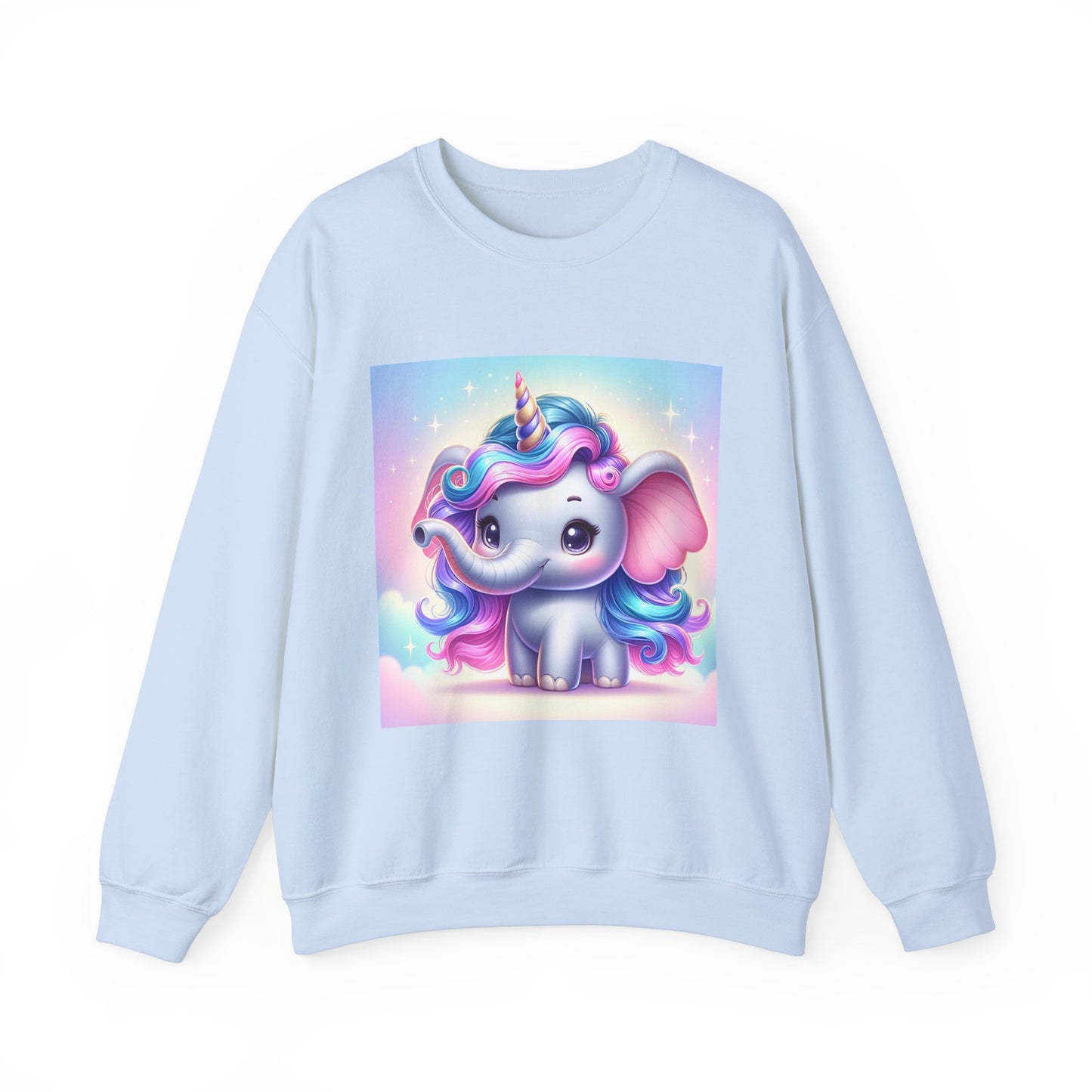 Cute Unicorn Elephant Sweatshirt | Cozy Unisex Crewneck for Kids & Adults