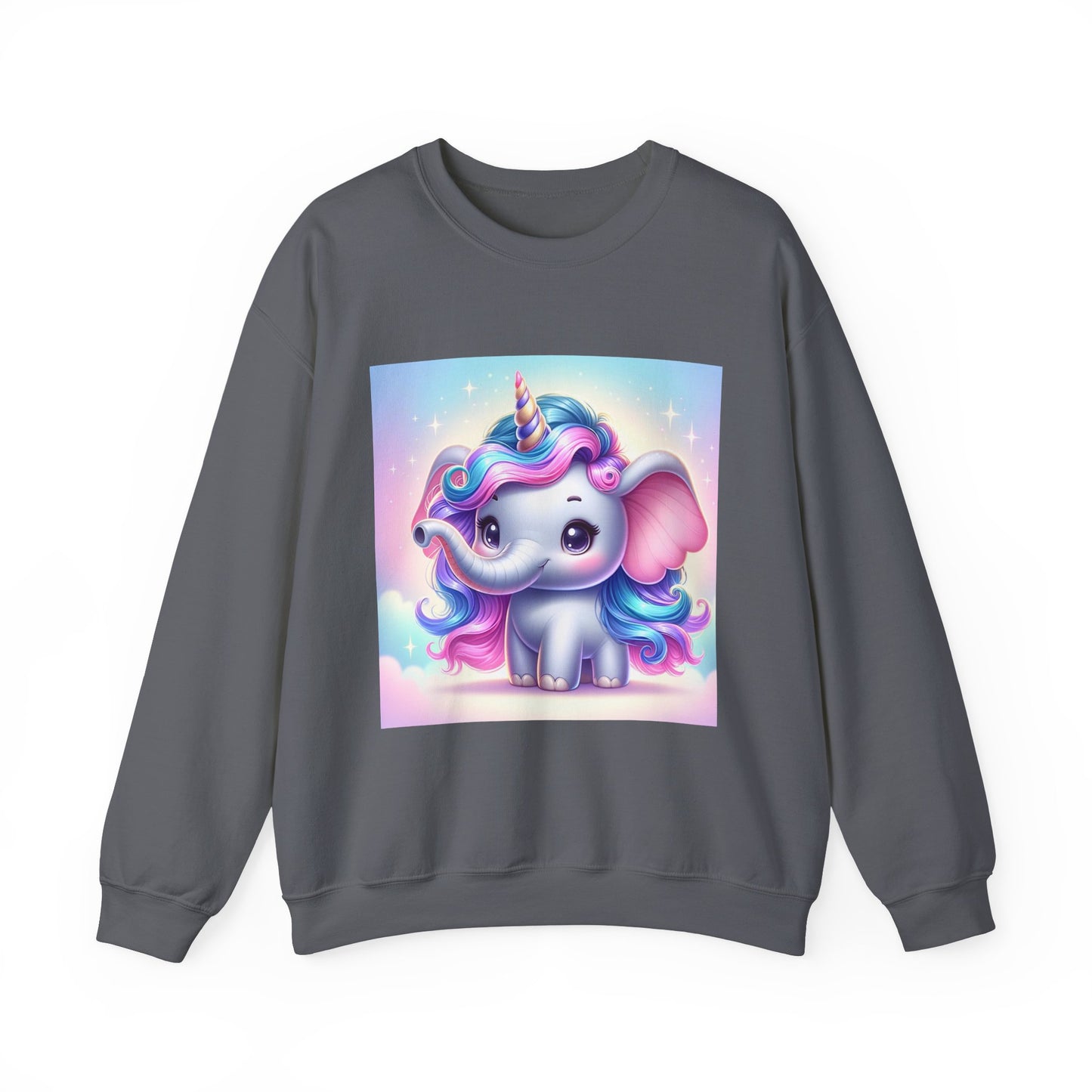 Cute Unicorn Elephant Sweatshirt | Cozy Unisex Crewneck for Kids & Adults