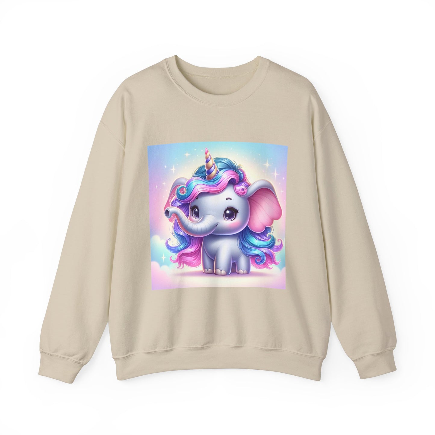 Cute Unicorn Elephant Sweatshirt | Cozy Unisex Crewneck for Kids & Adults