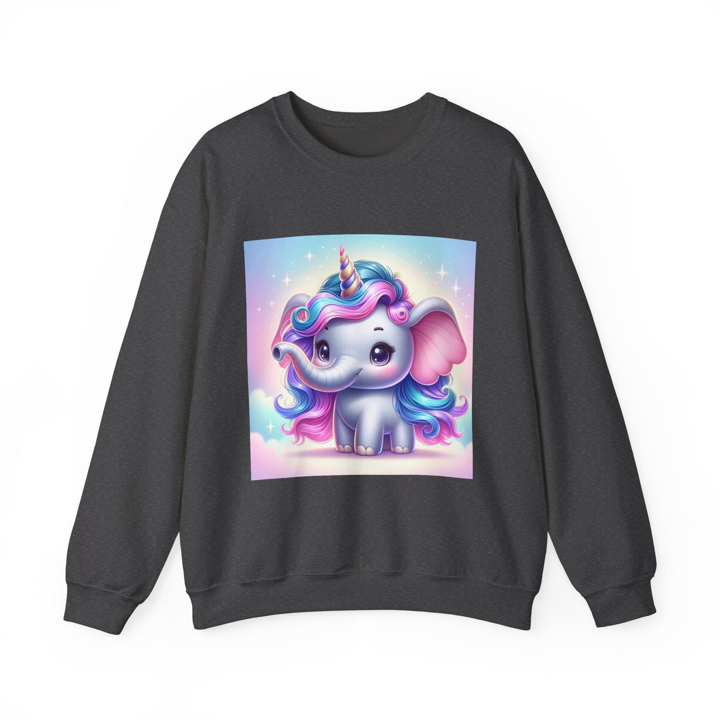 Cute Unicorn Elephant Sweatshirt | Cozy Unisex Crewneck for Kids & Adults