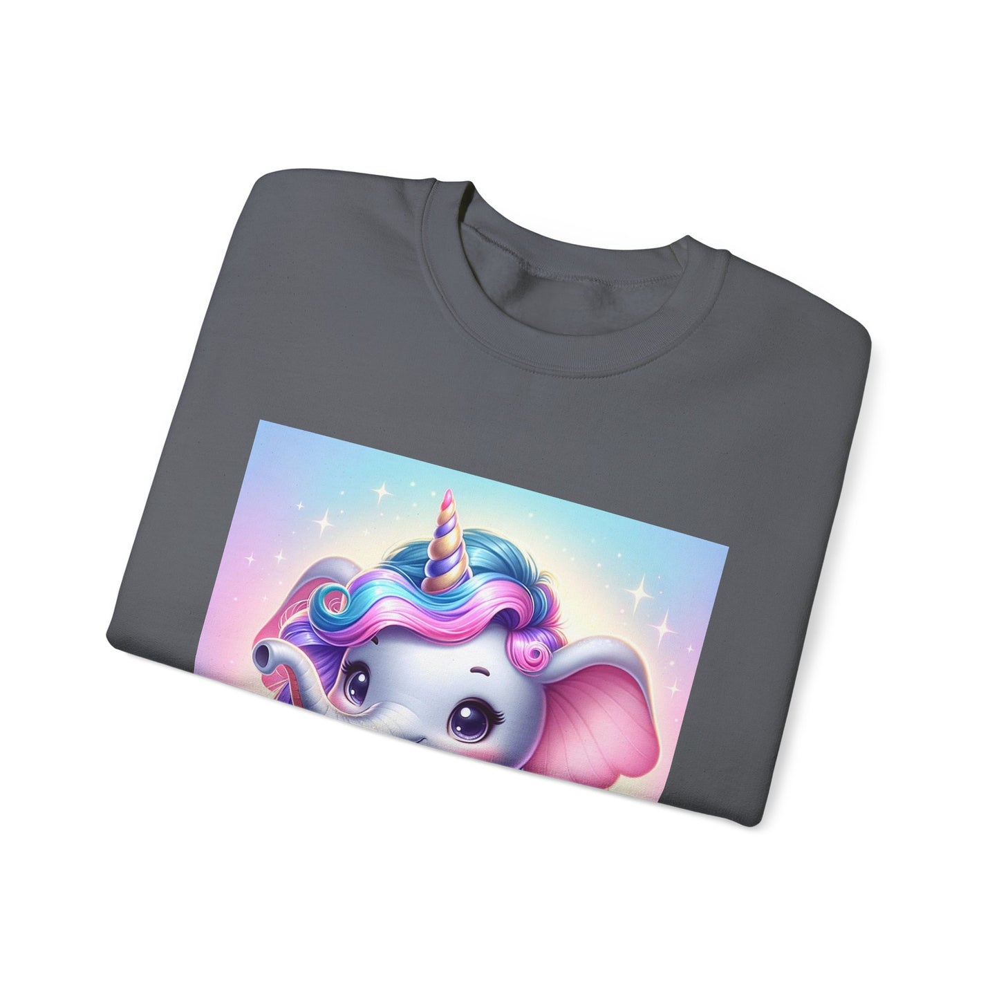 Cute Unicorn Elephant Sweatshirt | Cozy Unisex Crewneck for Kids & Adults