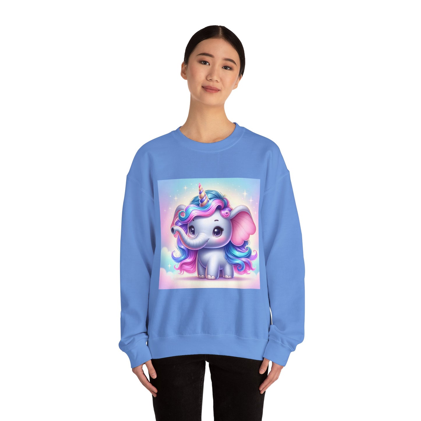 Cute Unicorn Elephant Sweatshirt | Cozy Unisex Crewneck for Kids & Adults